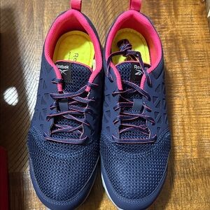 Reebok Navy and Pink Sneakers